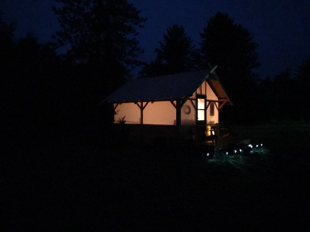 Tent Cabin Glowing At Night